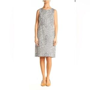 J.Crew Polka Dot Dark Navy Blue White Cotton Classic Knee length dress Size 0